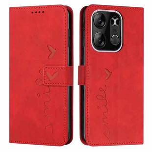 For Tecno Spark Go 2023 Skin Feel Heart Embossed Leather Phone Case(Red)
