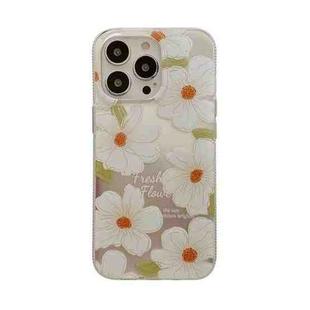 For iPhone 14 Dual-side Silver-pressed Laminating TPU Phone Case(Big Daisy)