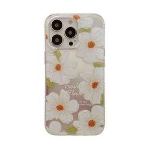 For iPhone 14 Pro Dual-side Silver-pressed Laminating TPU Phone Case(Big Daisy)