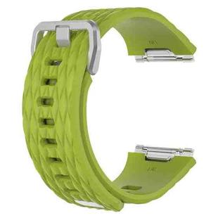 For Fitbit Ionic Dragon Scale Texture Silicone  Watch Band with Buckle, Size:S(Lime Green)