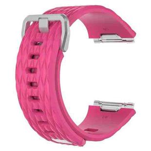 For Fitbit Ionic Dragon Scale Texture Silicone  Watch Band with Buckle, Size:S(Peach Red)