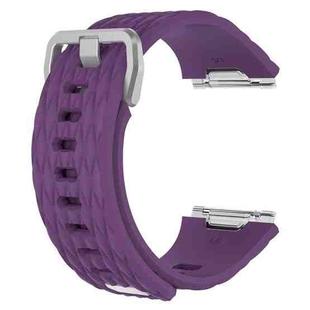 For Fitbit Ionic Dragon Scale Texture Silicone  Watch Band with Buckle, Size:S(Purple)