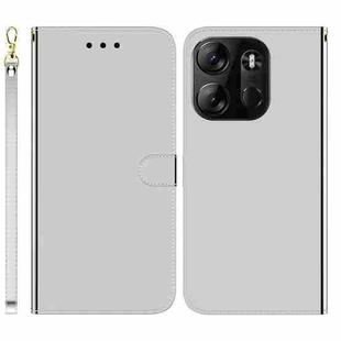 For Tecno Spark Go 2023 / Pop 7 Pro Imitated Mirror Surface Horizontal Flip Leather Phone Case(Silver)