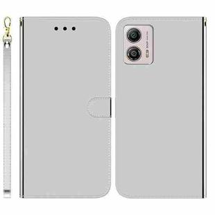 For Motorola Moto G13 / G23 / G53 Imitated Mirror Surface Horizontal Flip Leather Phone Case(Silver)