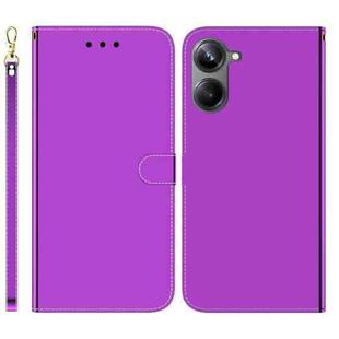 For Realme 10 Pro 5G Imitated Mirror Surface Horizontal Flip Leather Phone Case(Purple)