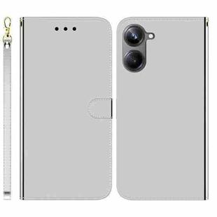 For Realme 10 Pro 5G Imitated Mirror Surface Horizontal Flip Leather Phone Case(Silver)