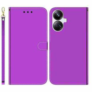 For Realme 10 Pro+ Imitated Mirror Surface Horizontal Flip Leather Phone Case(Purple)