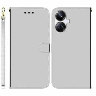 For Realme 10 Pro+ Imitated Mirror Surface Horizontal Flip Leather Phone Case(Silver)