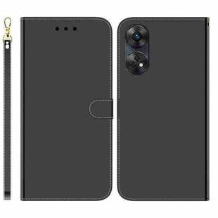 For OPPO Reno8 T 4G Imitated Mirror Surface Horizontal Flip Leather Phone Case(Black)