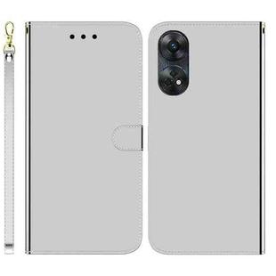 For OPPO Reno8 T 4G Imitated Mirror Surface Horizontal Flip Leather Phone Case(Silver)