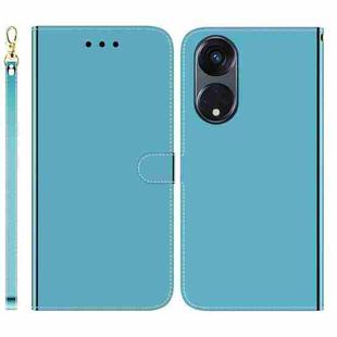 For OPPO Reno8 T 5G / A1 Pro 5G Imitated Mirror Surface Horizontal Flip Leather Phone Case(Blue)
