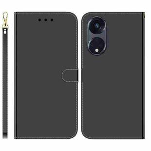 For OPPO Reno8 T 5G / A1 Pro 5G Imitated Mirror Surface Horizontal Flip Leather Phone Case(Black)