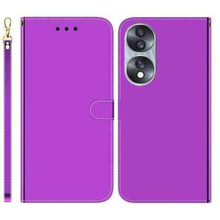 For Honor 70 Imitated Mirror Surface Horizontal Flip Leather Phone Case(Purple)