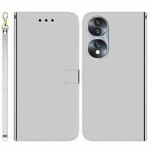 For Honor 70 Imitated Mirror Surface Horizontal Flip Leather Phone Case(Silver)