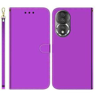 For Honor 80 Imitated Mirror Surface Horizontal Flip Leather Phone Case(Purple)