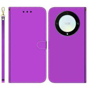 For Honor X9a Imitated Mirror Surface Horizontal Flip Leather Phone Case(Purple)