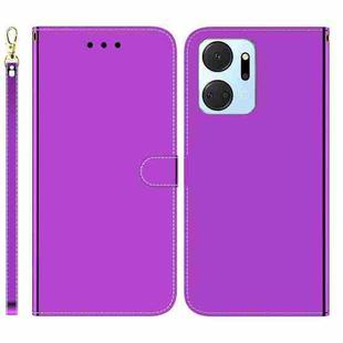 For Honor X7A Imitated Mirror Surface Horizontal Flip Leather Phone Case(Purple)