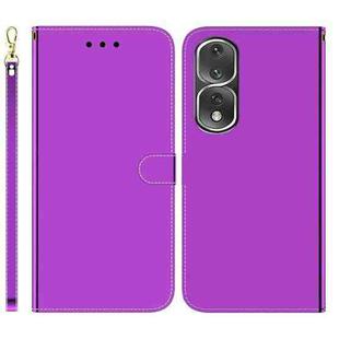 For Honor 80 Pro Imitated Mirror Surface Horizontal Flip Leather Phone Case(Purple)