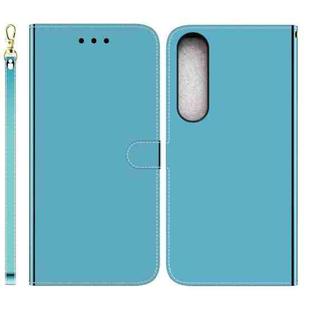 For Sony Xperia 1 IV 2023 Imitated Mirror Surface Horizontal Flip Leather Phone Case(Blue)