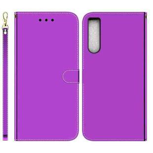 For Sony Xperia 10 IV 2023 Imitated Mirror Surface Horizontal Flip Leather Phone Case(Purple)