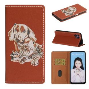 For Huawei nova 6 SE / P40 Lite 3D Painting Horizontal Flip Leather Case with Holder & Card Slot & Lanyard(Dog)