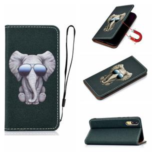 For Huawei P20 3D Painting Horizontal Flip Leather Case with Holder & Card Slot & Lanyard(Elephant)