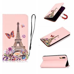 For Huawei P20 Lite 3D Painting Horizontal Flip Leather Case with Holder & Card Slot & Lanyard(Iron Tower)