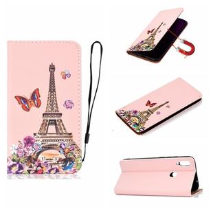 For Huawei P Smart (2019) 3D Painting Horizontal Flip Leather Case with Holder & Card Slot & Lanyard(Iron Tower)