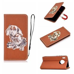 For Huawei Mate 30 3D Painting Horizontal Flip Leather Case with Holder & Card Slot & Lanyard(Dog)
