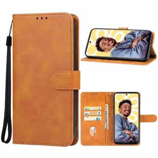 For Realme C55 Leather Phone Case(Brown)