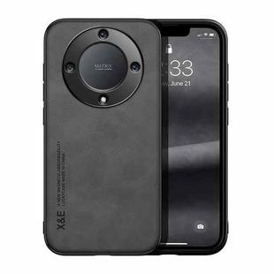 For Honor X9a Lamba Skin Feel Magnetic Leather Phone Case(Dark Grey)