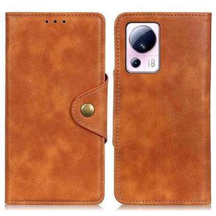 For Xiaomi 13 Lite / Civi 2 Copper Buckle Sheepskin Texture Leather Phone Case(Brown)