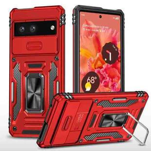 For Google Pixel 7a Armor PC + TPU Camera Shield Phone Case(Red)