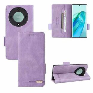 For Honor X9a 5G / Magic5 Lite Magnetic Clasp Flip Leather Phone Case(Purple)