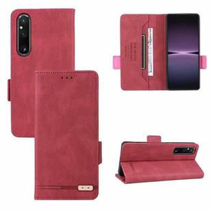 For Sony Xperia 1 V Magnetic Clasp Flip Leather Phone Case(Red)