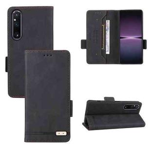 For Sony Xperia 1 V Magnetic Clasp Flip Leather Phone Case(Black)