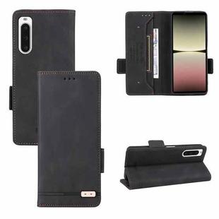 For Sony Xperia 10 V Magnetic Clasp Flip Leather Phone Case(Black)