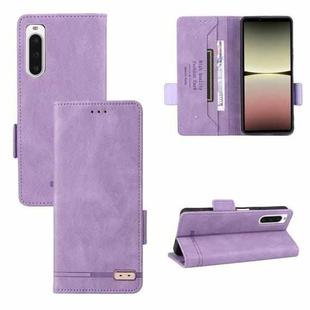 For Sony Xperia 10 V Magnetic Clasp Flip Leather Phone Case(Purple)