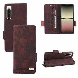 For Sony Xperia 10 V Magnetic Clasp Flip Leather Phone Case(Brown)