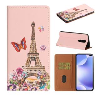 For Xiaomi Redmi K30 Pure Color Painting Horizontal Flip Leather Case with Card Slots & Holder & Lanyard(Iron Tower)