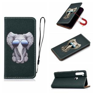 For Xiaomi Redmi Note 8 Pure Color Painting Horizontal Flip Leather Case with Card Slots & Holder & Lanyard(Elephant)