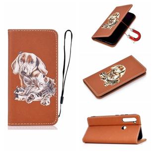 For Xiaomi Redmi Note 8T Pure Color Painting Horizontal Flip Leather Case with Card Slots & Holder & Lanyard(Dog)