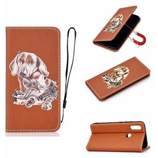 For Xiaomi Redmi 7 Pure Color Painting Horizontal Flip Leather Case with Card Slots & Holder & Lanyard(Dog)