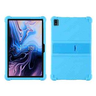 For TCL 10 Tab Max 10.36 inch Silicone Tablet Protective Case with Invisible Bracket(Sky Blue)