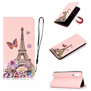 For Xiaomi Mi 9 SE Pure Color Painting Horizontal Flip Leather Case with Card Slots & Holder & Lanyard(Iron Tower)