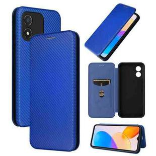 For Honor X5 Carbon Fiber Texture Flip Leather Phone Case(Blue)