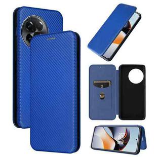 For OnePlus 11R 5G Carbon Fiber Texture Flip Leather Phone Case(Blue)