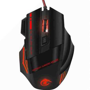 HXSJ A907 7 Keys Colorful Luminous 7D Wired Gaming Mouse(Red)