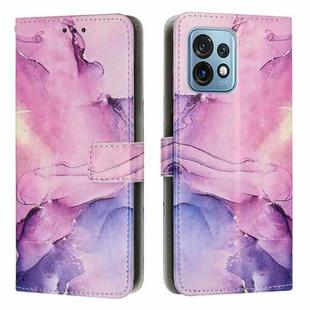 For Motorola Moto X40/X40 Pro/Edge+ 2023 Painted Marble Pattern Leather Phone Case(Purple)