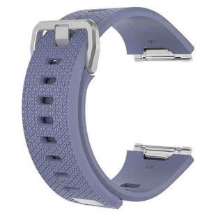 For Fitbit Ionic Herringbone Texture Silicone  Watch Band with Buckle, Size:S(Light Grey)